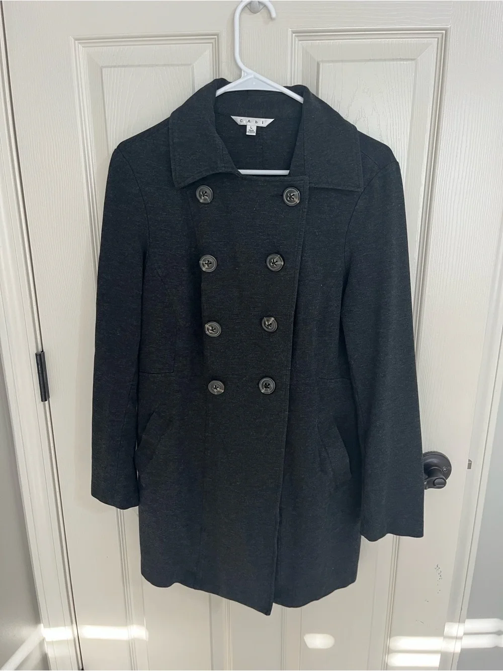 CAbi Black Double-Breasted Pea Coat